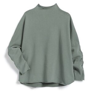 FRANK & EILEEN / EFFIE FUNNEL NECK CAPELET LIGHT HEATHER IN SAGE S